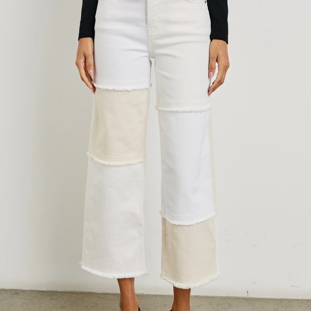 Rails Getty Crop Wide Leg in Ecru Patchwork